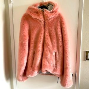 Salmon pink hooded fur ( not maternity , Poshmark doesn’t have an XXL option)